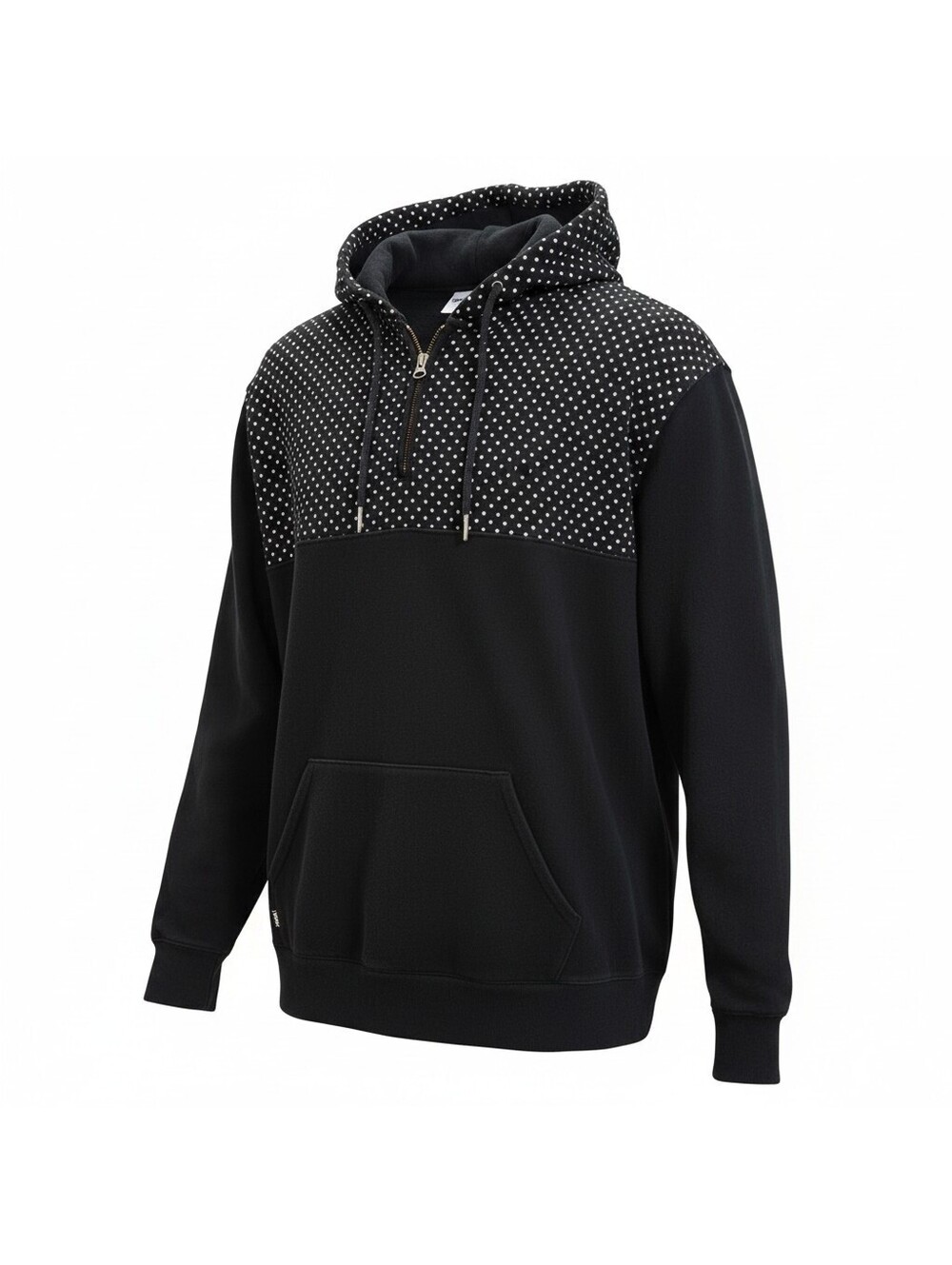 DGK Skateboards Hoodie Women's Small Black Polka Dot 1/4 Zip  Sweatshirt Y2K